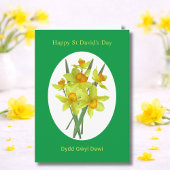 Happy St David's Day Welsh Daffodils Kaart