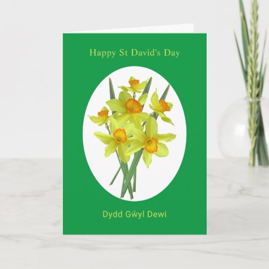 Happy St David's Day Welsh Daffodils Kaart (Voorkant)