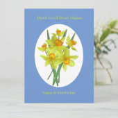 Happy St David's Day Welsh Daffodils Kaart (Staand voorkant)