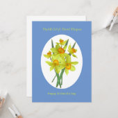Happy St David's Day Welsh Daffodils Kaart (Voorkant / Achterkant in situ)