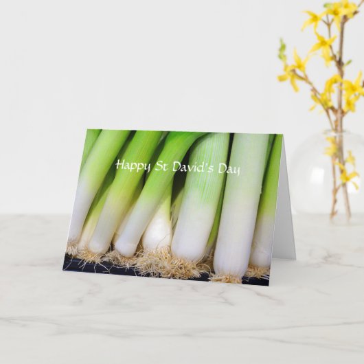 Happy St David's Day Welsh Leeks Personalized Kaart (Gele Bloem)