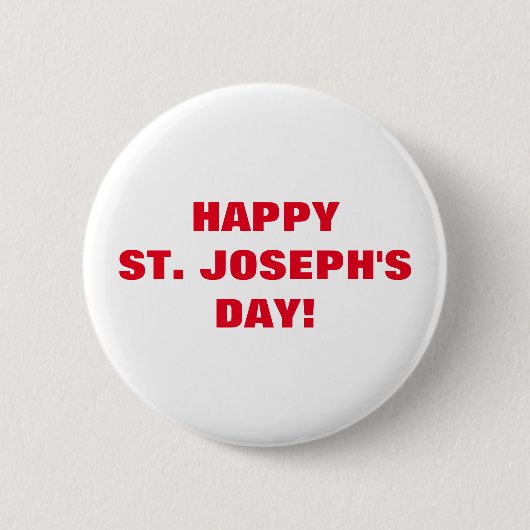 HAPPY ST. JOSEPH'S DAG! RONDE BUTTON 5,7 CM (Voorkant)