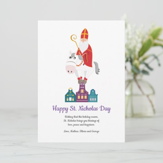 Happy St. Nicholas Day Greeting Feestdagenkaart (Staand voorkant)