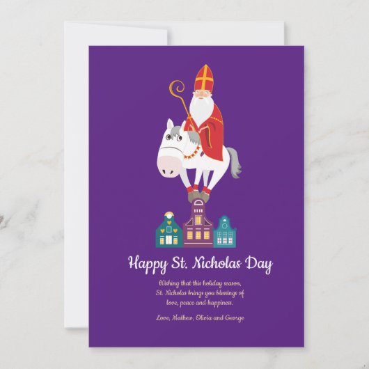 Happy St. Nicholas Day Greeting Holiday Card Feestdagenkaart (Voorkant)