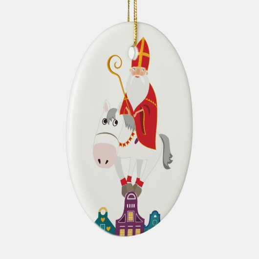 Happy St. Nicholas Day Greeting Keramisch Ornament (Rechts)