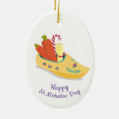 Happy St. Nicholas Day Greeting Keramisch Ornament (Achterkant)