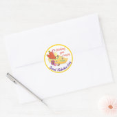 Happy St. Nicholas Day Greeting, Sinterklaas eve C Ronde Sticker (Envelop)