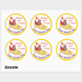 Happy St. Nicholas Day Greeting, Sinterklaas eve Ronde Sticker (Vel)