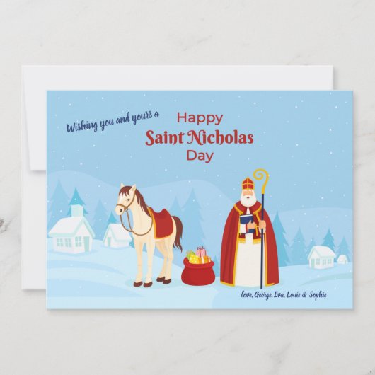 Happy St. Nicholas Day Wenskaart Feestdagenkaart (Voorkant)