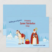 Happy St. Nicholas Day Wenskaart Feestdagenkaart (Voorkant / Achterkant)