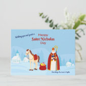 Happy St. Nicholas Day Wenskaart Feestdagenkaart (Staand voorkant)