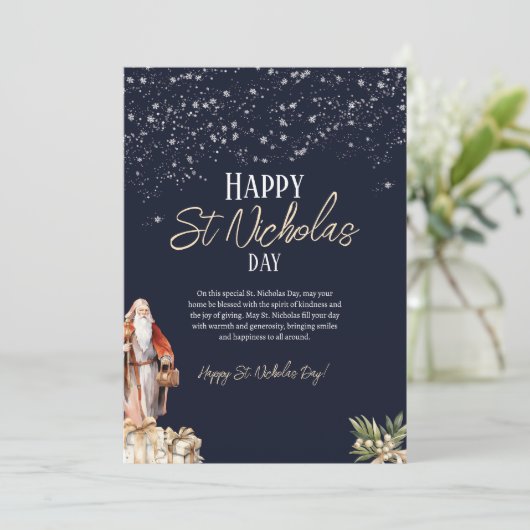 Happy St. Nicholas Day Wenskaart Kaart (Staand voorkant)