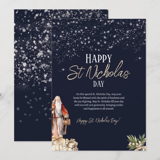 Happy St. Nicholas Day Wenskaart Kaart (Voorkant / Achterkant)