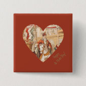Happy St. Nick's Day Sinterklaas Vierkante Button 5,1 Cm (Voorkant)