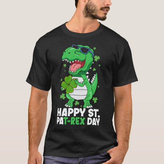 Happy St Pa-Rex Day Dinosaur St Patricks Day Boys T-shirt (Voorkant)