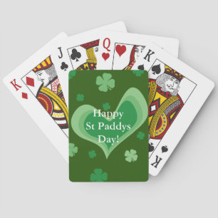 Happy St Paddys Day aangepaste shamrock clover Speelkaarten