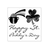 Happy St. Paddy's Day Shamrock Rainbow Stamps Rubberstempel (Afrduk)