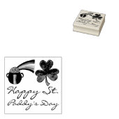 Happy St. Paddy's Day Shamrock Rainbow Stamps Rubberstempel (Gestempeld)
