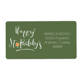 Happy St. Paddy's Oranje Shamrock ID336 Etiket