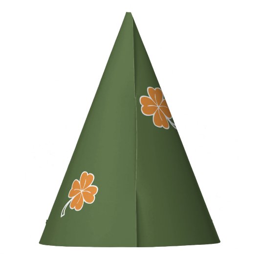 Happy St. Paddy's Oranje Shamrock ID336 Feesthoedjes (Achterkant)