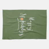 Happy St. Paddy's Oranje Shamrock ID336 Theedoek (Horizontaal)