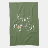 Happy St. Paddy's Oranje Shamrock ID336 Theedoek (Verticaal)