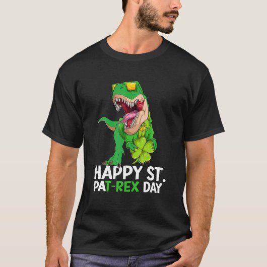 Happy St PARex Dinosaur Saint Patrick's Day for Bo T-shirt (Voorkant)