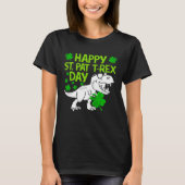 Happy St Pat Rex Day Dino Shamrock St Patricks Day T-shirt (Voorkant)