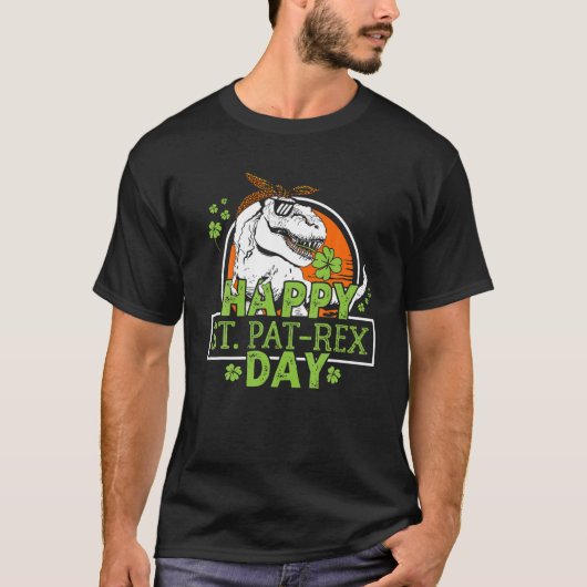 Happy St Pat-Rex Day Dinosaur St Patrick Dinosaur T-shirt (Voorkant)