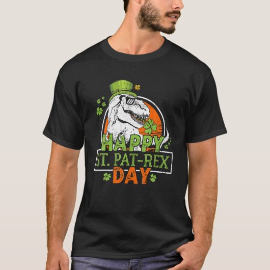 Happy St Pat-Rex Day Dinosaur St Patrick Dinosaur T-shirt (Voorkant)
