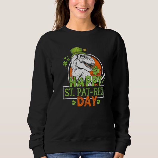 Happy St Pat Rex Day Dinosaur St Patrick Dinosaur Trui (Voorkant)