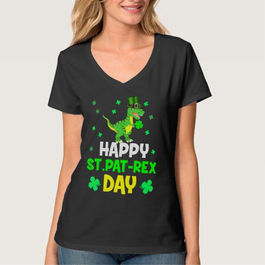 Happy St Pat Rex Day Dinosaur St Patrick S Day T-shirt (Voorkant)
