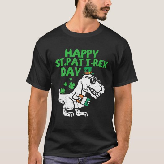 Happy St. Pat Rex Day Dinosaur St. Patrick's Day B T-shirt (Voorkant)