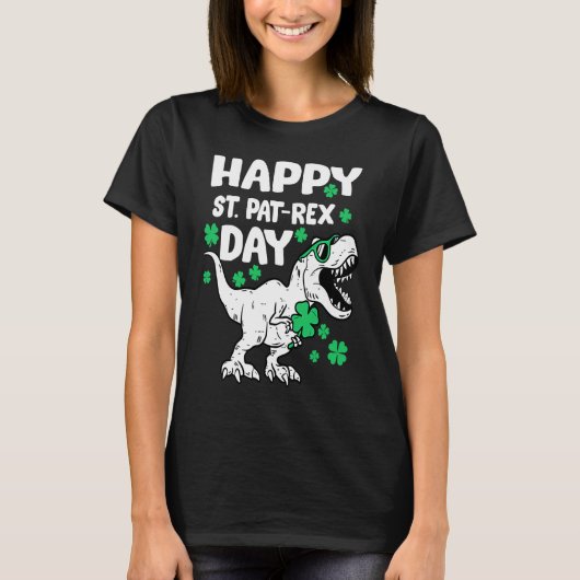 Happy St Pat Rex Day Dinosaur St Patricks Day Iris T-shirt (Voorkant)