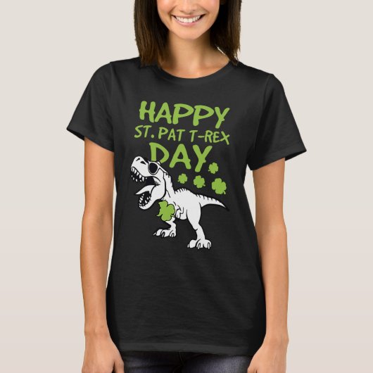 Happy St Pat Rex Day Dinosaurus Irish St Patricks T-shirt (Voorkant)