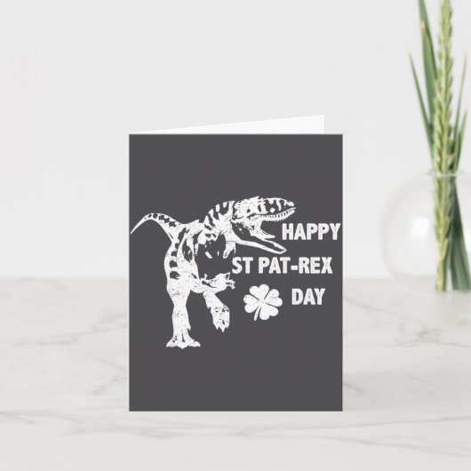 Happy St. Pat-rex Day Funny T-rex Dinosaur St Patr Kaart (Voorkant)