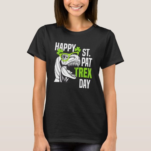 Happy St Pat Rex Day Funny Toddler Kids Dino Saint T-shirt (Voorkant)