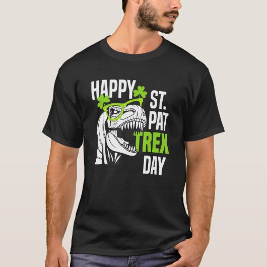 Happy St Pat Rex Day Funny Toddler Kids Dino Saint T-shirt (Voorkant)