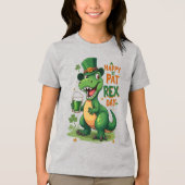 Happy St. Pat-Rex Day - Grappige St. Patrick's T-R Tri-Blend Shirt (Voorkant)