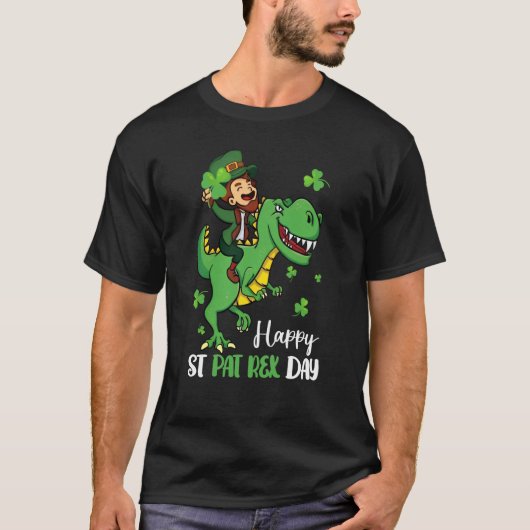 Happy St Pat Rex Day Leprechaun Dinosaur St Patric T-shirt (Voorkant)
