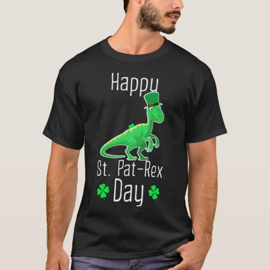 Happy St Pat Rex Day Leuke St Patricks Dag Dino Di T-shirt (Voorkant)