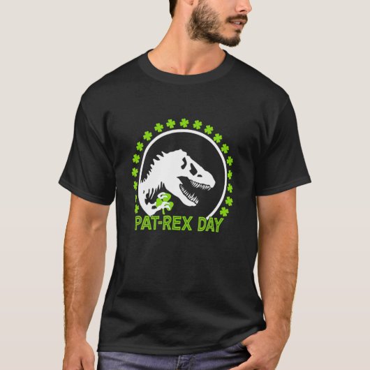 Happy St Pat Rex Day St Patrick Patrex Dinosaur T-shirt (Voorkant)