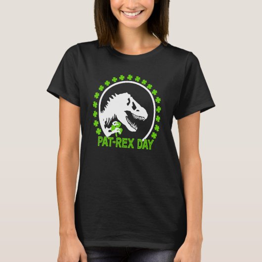 Happy St Pat Rex Day St Patrick Patrex Dinosaur T-shirt (Voorkant)