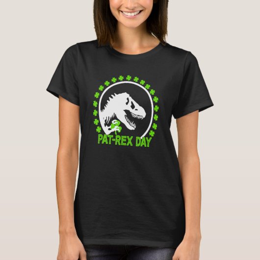 Happy St Pat Rex Day St Patrick Patrex Dinosaur T-shirt (Voorkant)