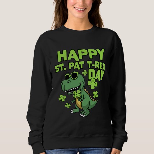 Happy St Pat Rex Day  St Patrick s Day Rex Dino  1 Trui (Voorkant)
