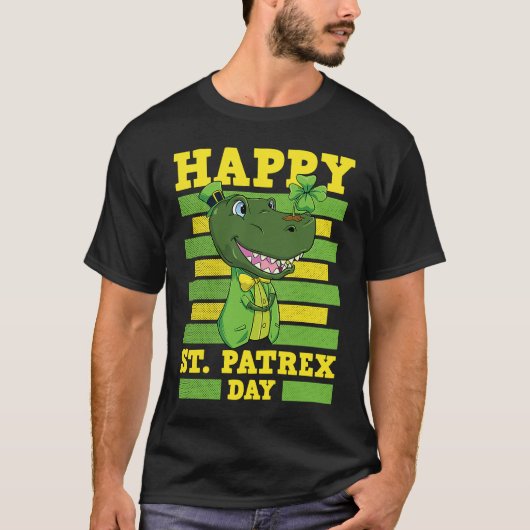 Happy St PaT Rex Day St Patricks Day Dinosaur T-shirt (Voorkant)