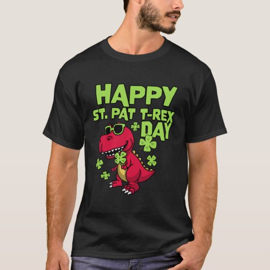 Happy St Pat Rex Day St Patrick's Day Rex Dino T-shirt (Voorkant)