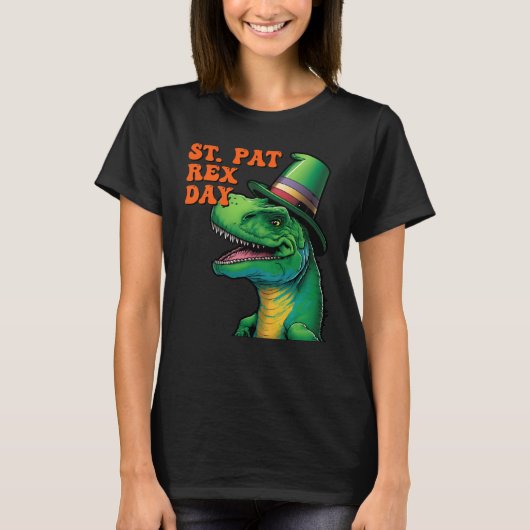 Happy St Pat Rex Day St Patricks Day Rex Leprechau T-shirt (Voorkant)