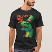 Happy St Pat Rex Day St Patricks Day Rex Leprechau T-shirt (Voorkant)