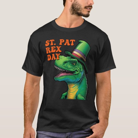 Happy St Pat Rex Day St Patricks Day Rex Leprechau T-shirt (Voorkant)